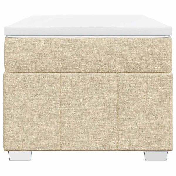 vidaXL Boxspringbett mit Matratze Creme 100x200 cm Stoff