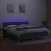 vidaXL Boxspringbett mit Matratze & LED Dunkelgrau 160x200 cm Stoff
