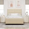 vidaXL Boxspringbett mit Matratze Creme 140 x 190 cm Stoff