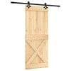 vidaXL Schiebet&uuml;r 85 x 210 cm Massivkiefer (Unbehandelt)