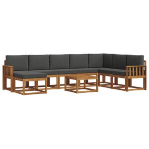 vidaXL Outdoor-Sofagarnitur 9 stk. Natur und Anthrazit