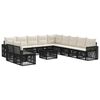 vidaXL Gartensofa-set 12 pcs Schwarz und Cremewei&szlig; Poly-Rattan
