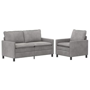 vidaXL Sofa Set 2 stk. Hellgrau Samt