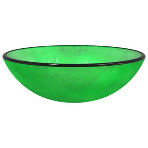 vidaXL Waschbecken Hartglas 42x14 cm Gr&uuml;n