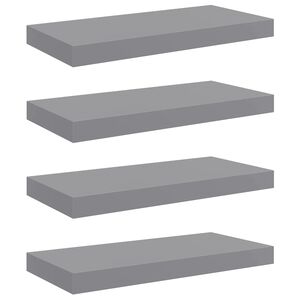 vidaXL Schweberegale 4 Stk. Grau 50x23x3,8 cm MDF