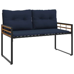 vidaXL Holz-Lagenbank 114 x 55 x 77 cm Marineblau Rechteckig