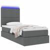 vidaXL Bett mit Stauraum und LED Dunkelgrau 90 x 190 cm Polyester