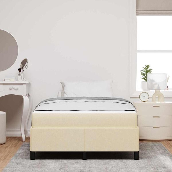 vidaXL Boxspringbett Creme 120 x 200 cm Stoff