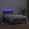 vidaXL Boxspringbett mit Matratze & LED Grau 100x200 cm Kunstleder