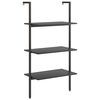vidaXL Leiterregal mit 3 B&ouml;den Schwarz 64x35x120,5 cm