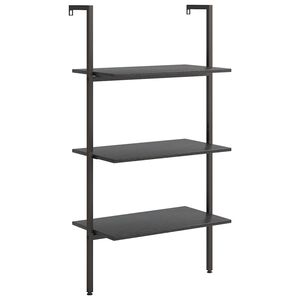 vidaXL Leiterregal mit 3 B&ouml;den Schwarz 64x35x120,5 cm