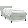 vidaXL Boxspringbett mit Matratze Hellgrau 100x220 cm Samt