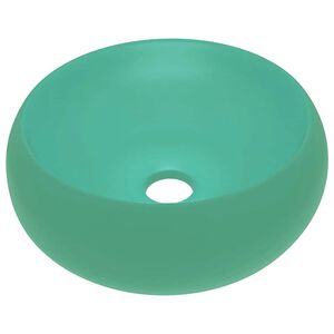 vidaXL Luxuri&ouml;ses Waschbecken Rund Matt Hellgr&uuml;n 40x15 cm Keramik