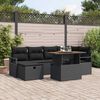 vidaXL Garten-Sofa-Set 7 pcs Schwarz Poly-Rattan