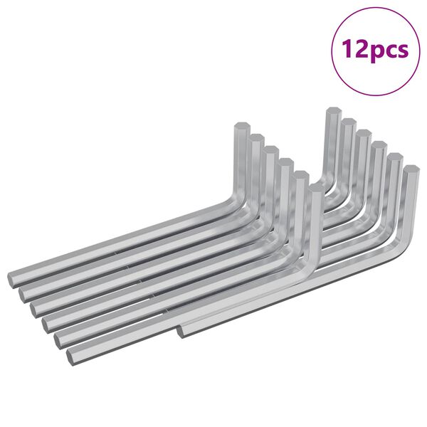 vidaXL Inbusschl&uuml;ssel 12 pcs Silber 32 x 86 mm Stahl