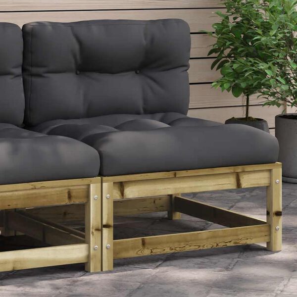 vidaXL Gartensofa ohne Armlehnen mit Kissen Kiefernholz Impr&auml;gniert