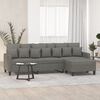 vidaXL 3-Sitzer-Sofa mit Hocker Dunkelgrau 210 cm Stoff