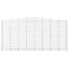 vidaXL Gabionen mit Hochbogen 7 Stk. 400x50x180/200cm Verzinktes Eisen