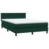 vidaXL Boxspringbett mit Matratze & LED Dunkelgr&uuml;n 160x220 cm Samt