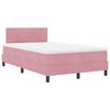 vidaXL LED Boxspringbett mit LED-Lichtleisten Rosa 120 x 190 cm Samt