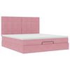 vidaXL Ottoman-Bett mit Matratzen & LEDs Rosa 160x200 cm Samt