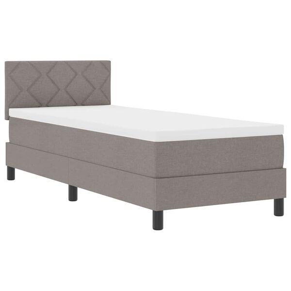 vidaXL Boxspringbett mit Matratze mit LED Taupe 80 x 200 cm Stoff