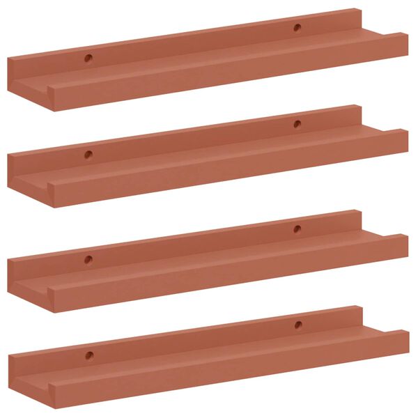 vidaXL Wandregal mit Regal 4 pcs Rot 40 x 9 x 3 cm Holzwerkstoff