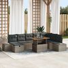 vidaXL Garten-Sofa-Set mit Speicher 9 pcs Grau Poly Rattan