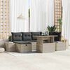 vidaXL Garten-Sofa-Set 7 pcs Hellgrau Poly-Rattan