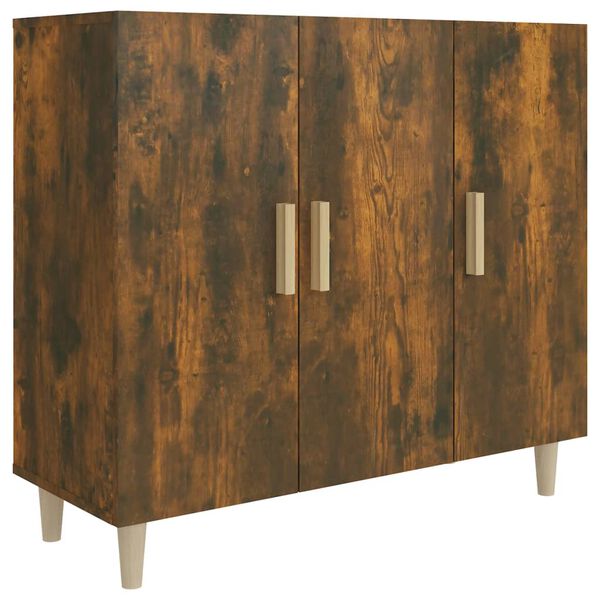 vidaXL Sideboard Räuchereiche 90x34x80 cm Holzwerkstoff