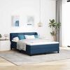 vidaXL Boxspringbett mit Matratze mit Kopfteil Blau 140 x 190 cm Stoff