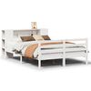 vidaXL Massivholzbett mit Regal ohne Matratze Wei&szlig; 135x190 cm Kiefer