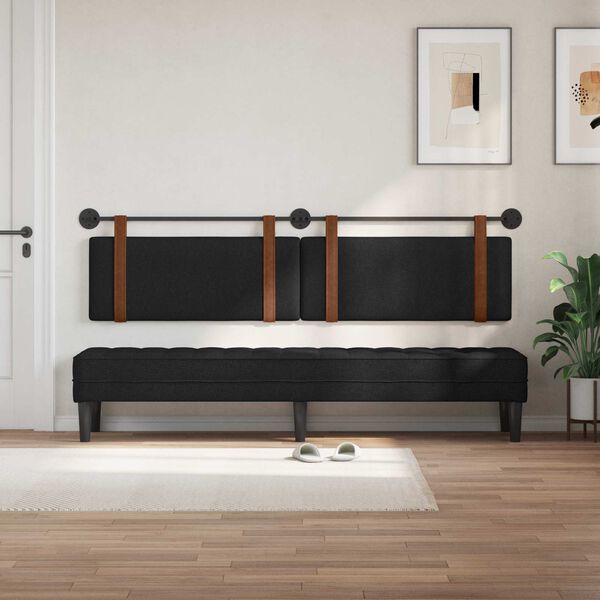 vidaXL H&auml;ngevorderseite Uni Schwarz 210 x 55 x 5 cm Antikes PU