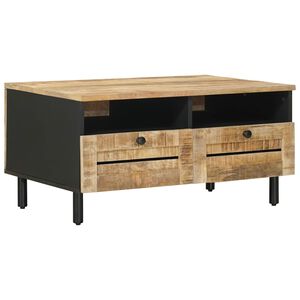 vidaXL Couchtisch Braun und Schwarz 80 x 54 x 40 cm Massivholz Mango