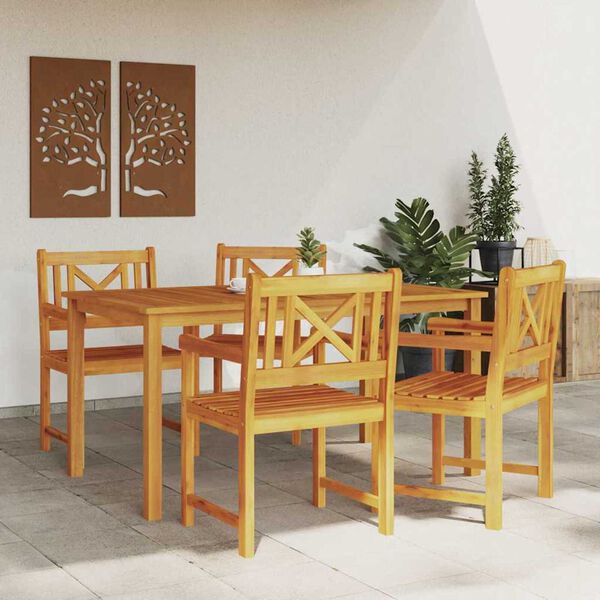 vidaXL Garten Essgruppe 5 pcs Braun Akazie Massivholz