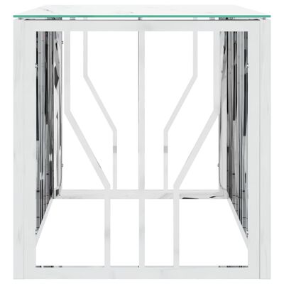 vidaXL Couchtisch Silbern 110x45x45 cm Edelstahl und Glas