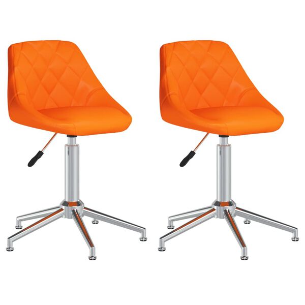 vidaXL Esszimmerst&uuml;hle 2 Stk. Drehbar Orange Kunstleder