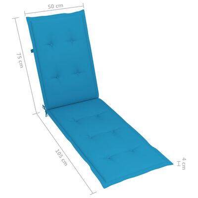 vidaXL Liegestuhl-Auflage Blau (75+105)x50x3 cm