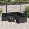 vidaXL Sofa Set mit Kissen 9 pcs Schwarz Poly-Rattan