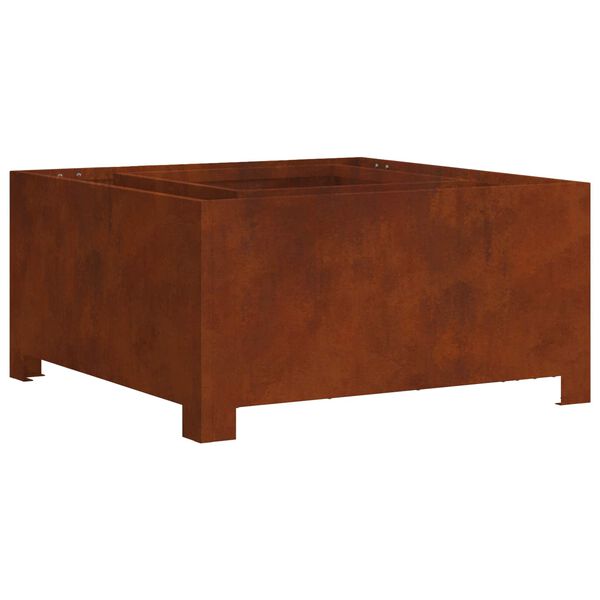 vidaXL Feuerstelle Braun 80 x 80 x 40 cm Wetterfeststahl