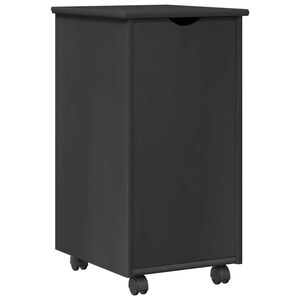 vidaXL Rollschrank Mit Rad Grau 34 x 39 x 65,5 cm Massivholz Kiefer
