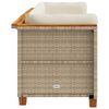 vidaXL Gartensofa mit Kissen 3-Sitzer Beige Poly Rattan