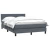 vidaXL Boxspringbett mit Matratze Dunkelgrau 140x220 cm Samt