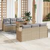 vidaXL Garten-Sofa-Set mit Speicher 7 pcs Beige Poly Rattan