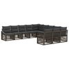vidaXL Gartensofa-set 11 stk. Grau Poly-Rattan