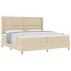 vidaXL Boxspringbett mit Matratze Creme 200 x 200 cm Stoff