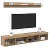 vidaXL TV-Wandregal-Set mit LED 5 pcs Artisan-Eiche Holzwerkstoff