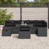 vidaXL Garten-Sofa-Set mit Kissen 8 pcs Schwarz Poly Rattan