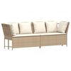 vidaXL Gartensofa mit Kissen Beige Poly Rattan