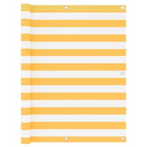 vidaXL Balkon-Sichtschutz Wei&szlig; und Gelb 120x300 cm Oxford-Gewebe